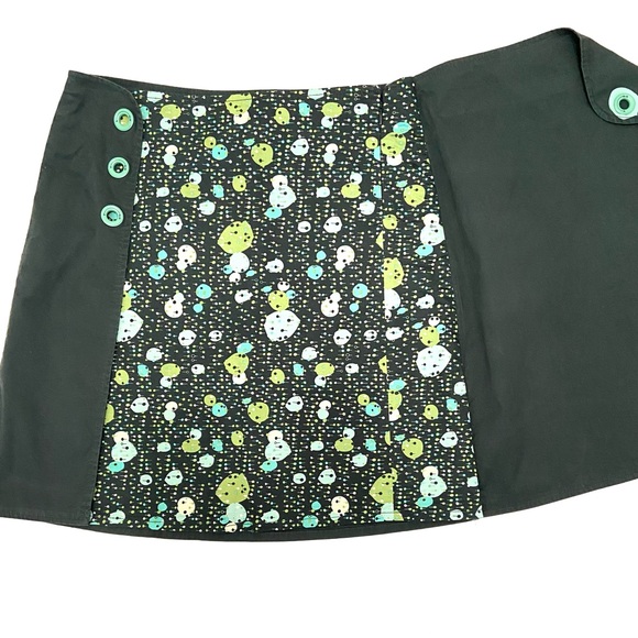Skunkfunk Green Wrap Cotton Skirt sz 3 - Picture 5 of 6